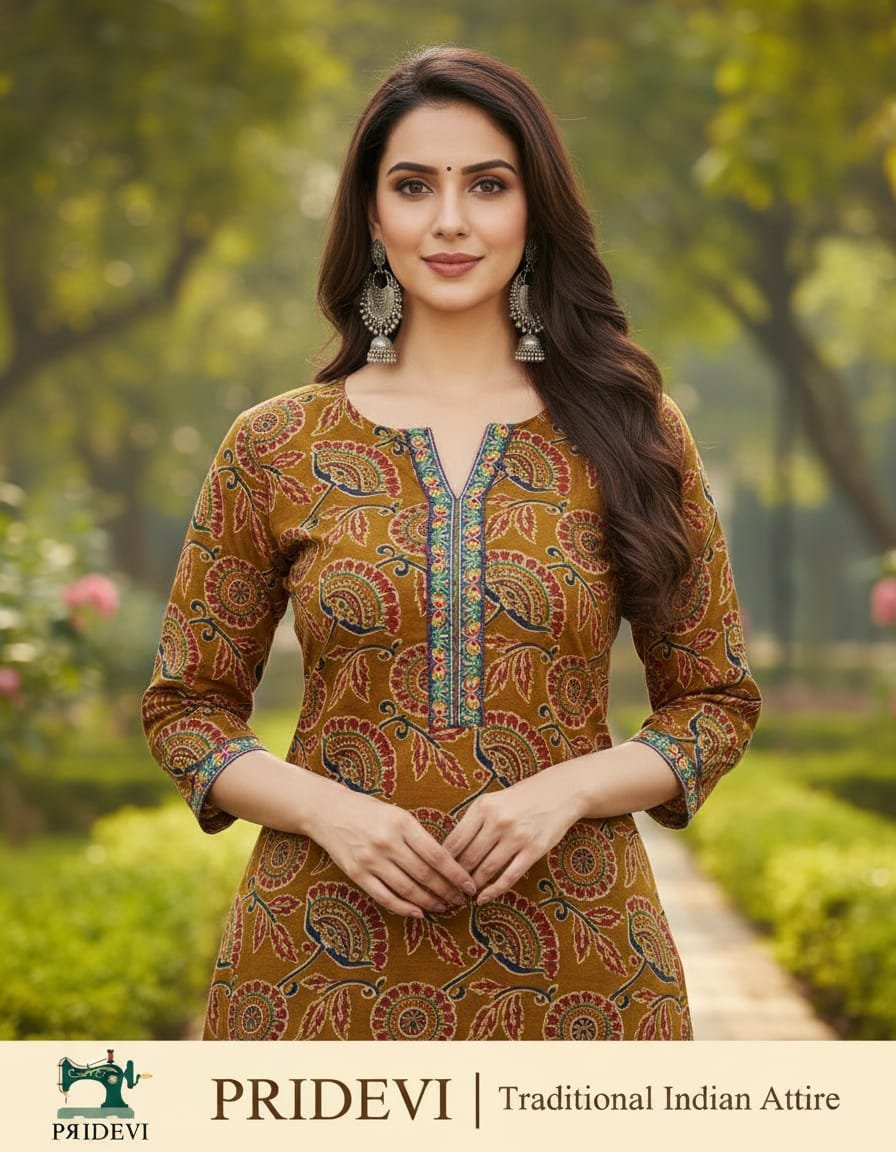 Pure cotton kalamkari floral print kurti with lace work