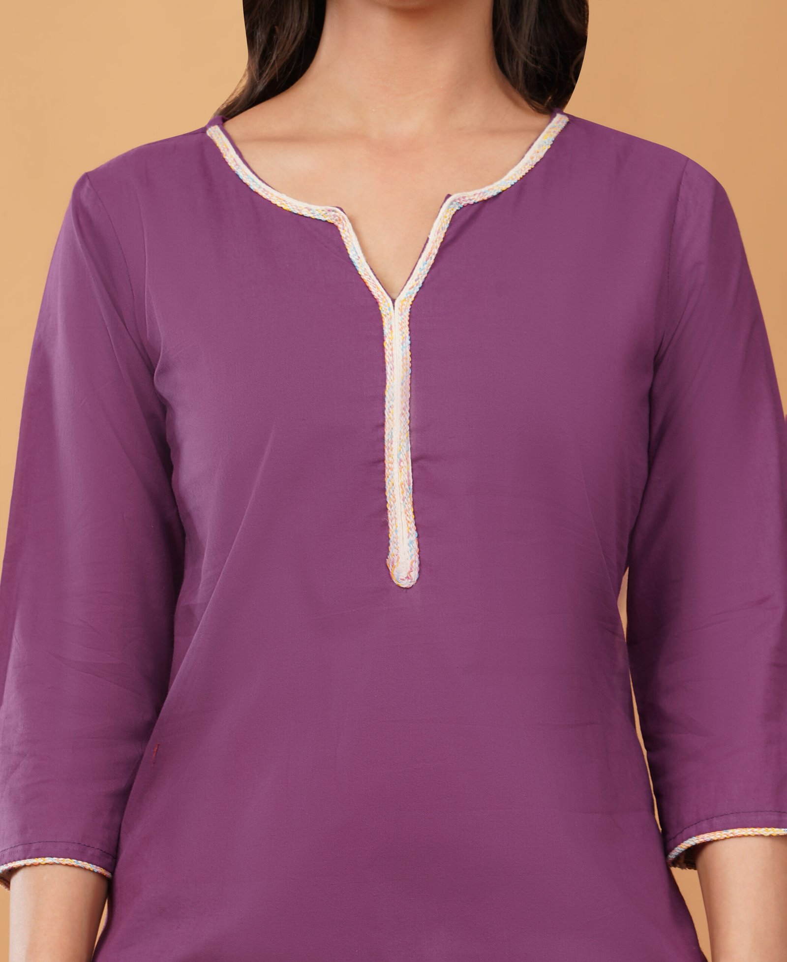 Pure Cotton 3 Piece Elegant Suit With Delicate Lace - Image 3