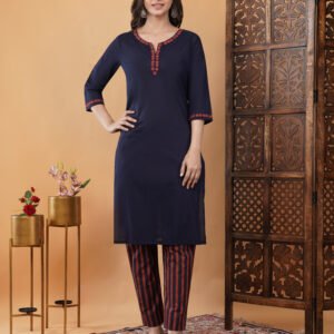 Pure Cotton Embroidery Kurta Pant Set