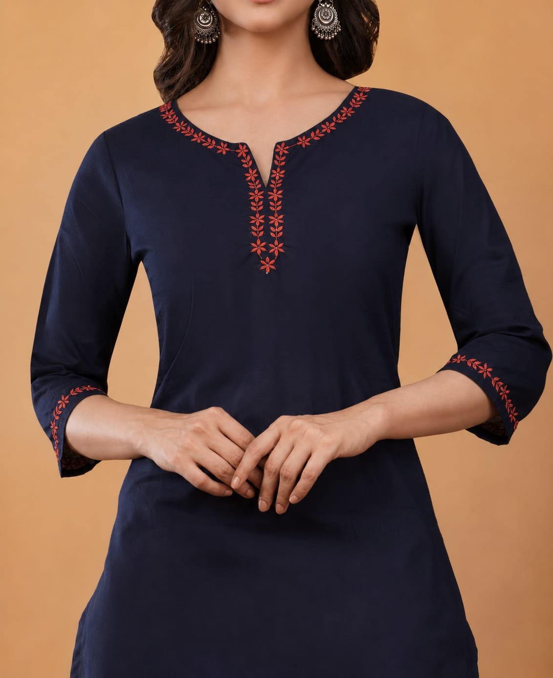Pure Cotton Embroidery Kurta Pant Set - Image 2